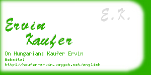 ervin kaufer business card